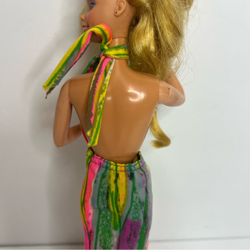 Vintage Barbie Lot Blonde Doll Best Buy Rainbow Halter Dress Hair Extension - Picture 5 of 16
